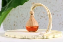 Μπουκαλάκι γυάλινο 5ml με ξύλινο καπάκι και τάπα για αρωματικό αυτοκινήτου - 25 τμχ