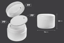 White 100ml double wall plastic cream jar with sealing disc