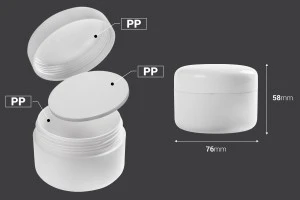 Vasetto bianco in plastica da 100 ml, a doppio fondo con tappo in plastica.-2