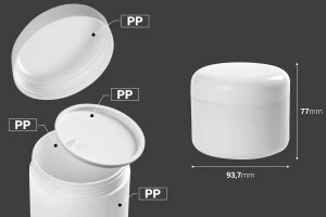 Plastikdose 300ml weiß, doppelt mit Plastikdichtung-2
