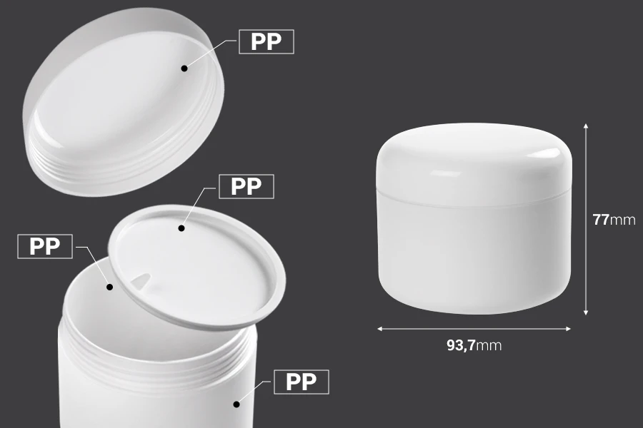 Πλαστικό βάζο 300 ml λευκό, δίπατο με πλαστικό παρέμβυσμα Πλαστικό βάζο 300 ml λευκό, δίπατο με πλαστικό παρέμβυσμα