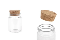 Bottiglietta per bomboniera in vetro da 40 ml con tappo in sughero per matrimonio e battesimo 37x56mm - 12 pz Bottiglietta per bomboniera in vetro da 40 ml con tappo in sughero per matrimonio e battesimo 37x56mm - 12 pz