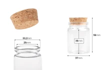 Bottiglietta per bomboniera in vetro da 40 ml con tappo in sughero per matrimonio e battesimo 37x56mm - 12 pz Bottiglietta per bomboniera in vetro da 40 ml con tappo in sughero per matrimonio e battesimo 37x56mm - 12 pz