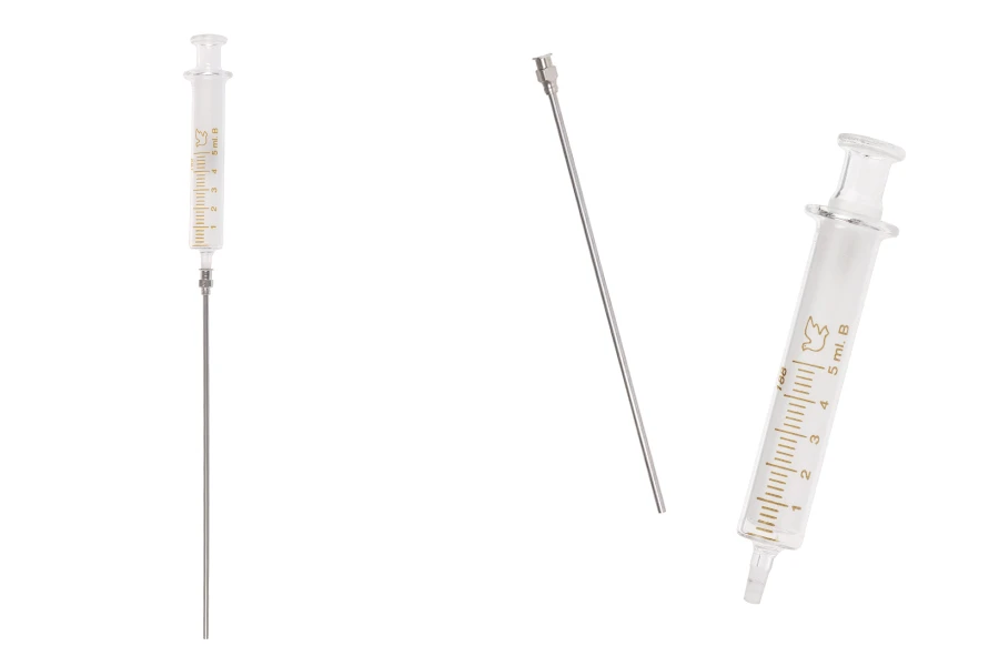 Γυάλινη σύριγγα 5 ml με μεταλλική βελόνα Γυάλινη σύριγγα 5 ml με μεταλλική βελόνα