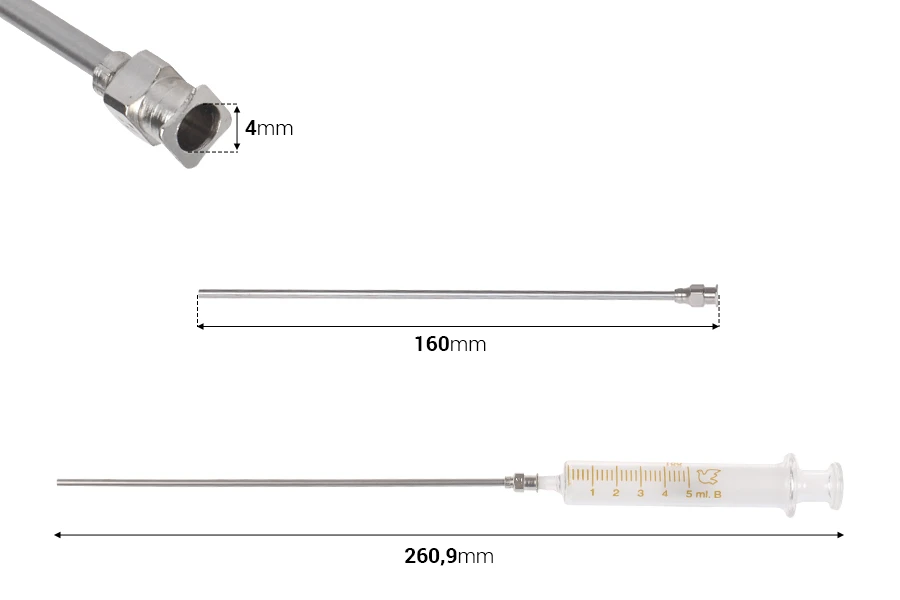 Γυάλινη σύριγγα 5 ml με μεταλλική βελόνα Γυάλινη σύριγγα 5 ml με μεταλλική βελόνα
