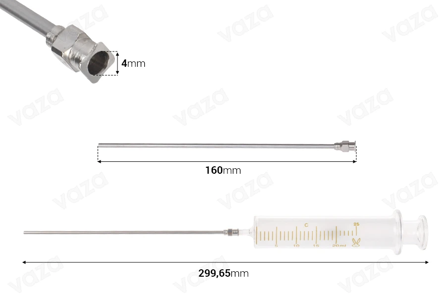 Shiringë qelqi 20 ml me gjilpërë metalike Shiringë qelqi 20 ml me gjilpërë metalike-imazh_dimensione