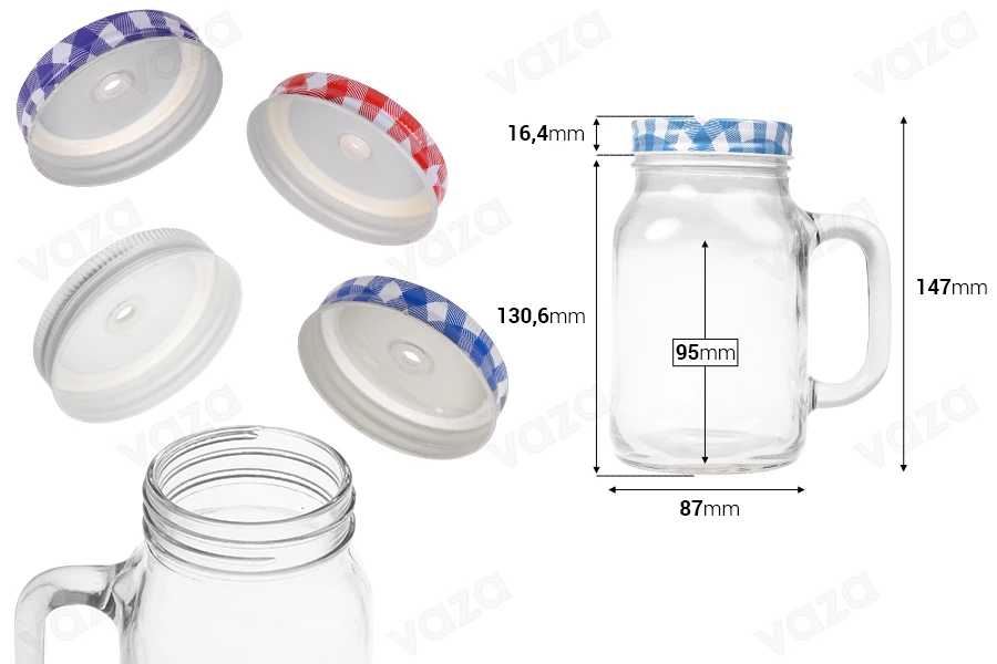 Βάζο με χερούλι 550ml με μεταλλικό καπάκι και τρύπα για καλαμάκι για πορτοκαλάδα, cocktail καφέ-εικόνα_διαστάσεις