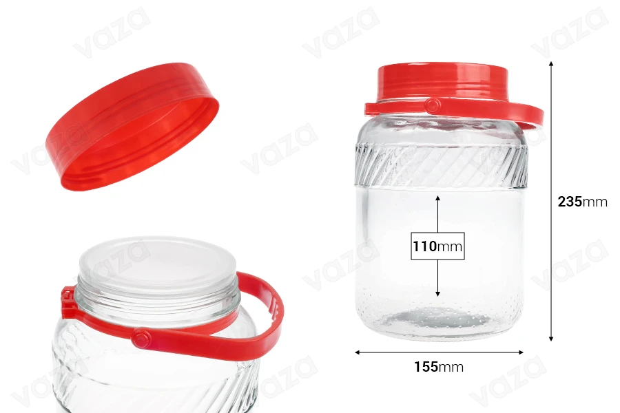 Glas 3 Liter für die Aufbewahrung von Speisen und Getränken-bildabmessungen