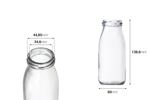 250ml glass bottle for juices, available with straw hole lid-2