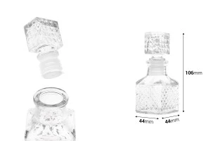 60ml mini facetted glass bottle with glass stopper in size 106x44-2