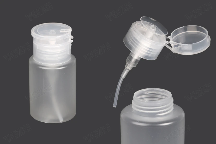 Πλαστικό μπουκάλι 100 ml με αντλία pumper για ασετόν - 12 τμχ-εικόνα_προϊοντική