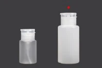 Flacone in plastica da 200 ml con dosatore a pompetta per acetone - 12 pz Flacone in plastica da 200 ml con dosatore a pompetta per acetone - 12 pz