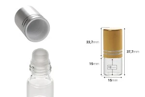 Flacon roll-on de 2 ml en verre de différentes couleurs-2