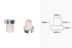 Bouchon en silicone synthétique F 19 avec tête argentée brillante-3