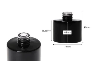 Flacon cylindrique en verre de 100 ml de couleur noire adapté aux odorants de pièces-2