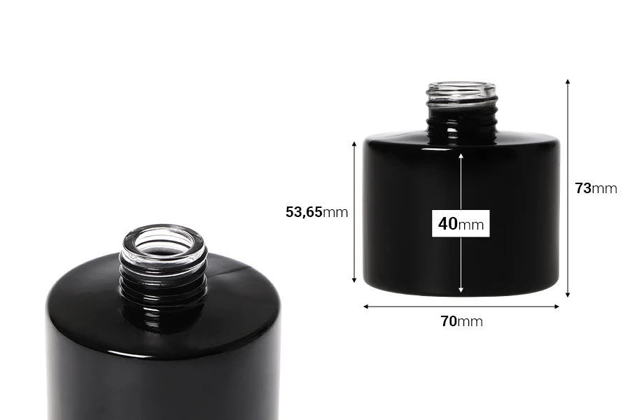 Φιάλη γυάλινη κυλινδρική 100 ml σε μαύρο χρώμα κατάλληλη για αρωματικό χώρου Φιάλη γυάλινη κυλινδρική 100 ml σε μαύρο χρώμα κατάλληλη για αρωματικό χώρου