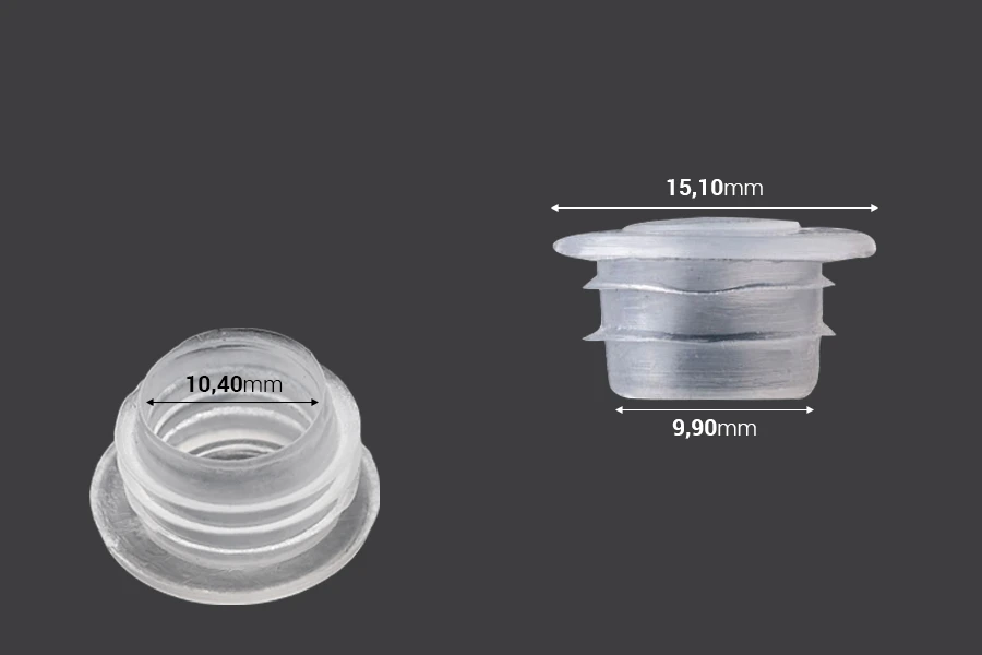 Plastischer, transparenter Stöpfel für ätherische Ölflaschen Plastischer, transparenter Stöpfel für ätherische Ölflaschen