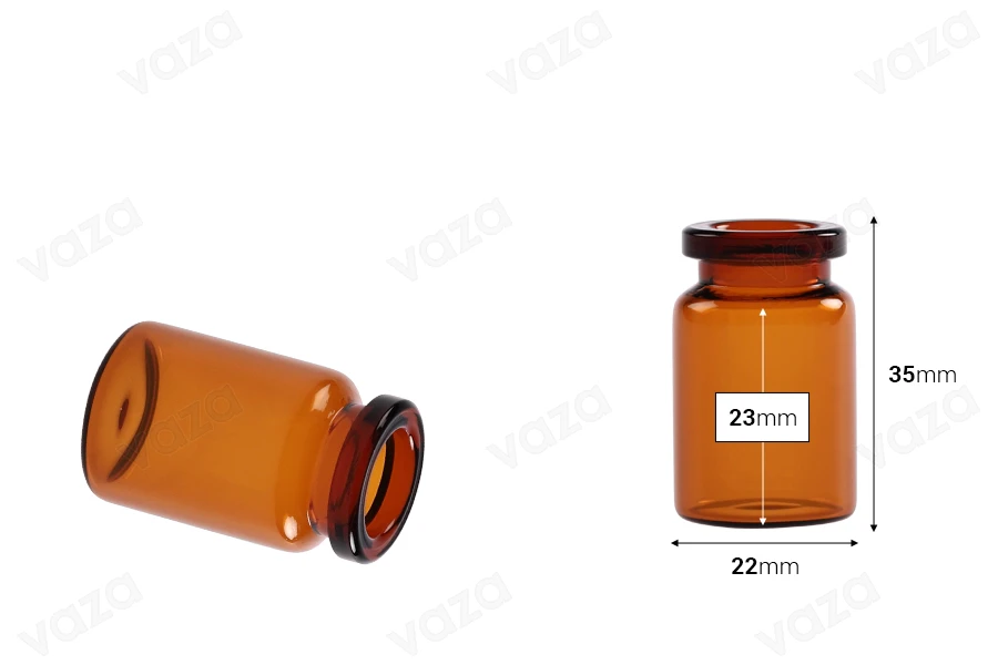 Braunglasflasche 5 ml für Medizin -12 Stücke-bildabmessungen