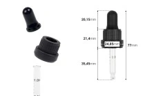 Σταγονομετρητής 10 ml με μαύρο φαρδύ καπάκι ασφαλείας, διαβάθμιση και πιπίλα σε μαύρο ΜΑΤ ή γυαλιστερό χρώμα - σε ατομική συσκευασία Σταγονομετρητής 10 ml με μαύρο φαρδύ καπάκι ασφαλείας, διαβάθμιση και πιπίλα σε μαύρο ΜΑΤ ή γυαλιστερό χρώμα - σε ατομική συσκευασία