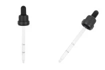 Dropper 100 ml with black wide tamper-evident cap and rubber teat in shiny black or black MAT - individually wrapped Dropper 100 ml with black wide tamper-evident cap and rubber teat in shiny black or black MAT - individually wrapped