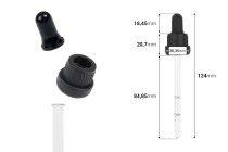 Dropper 100 ml with black wide tamper-evident cap and rubber teat in shiny black or black MAT - individually wrapped Dropper 100 ml with black wide tamper-evident cap and rubber teat in shiny black or black MAT - individually wrapped