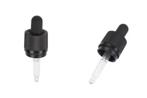 Σταγονομετρητής 10 ml με ασφάλεια CRC, πιπίλα σε μαύρο ΜΑΤ και διαβάθμιση - κατάλληλη και για ηλεκτρονικό τσιγάρο (ατομική συσκευασία)