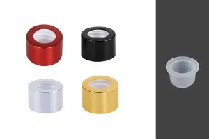 Tappo in alluminio per profumare ambienti PP28 con alloggiamento per le stecche e tappo disponibile in vari colori.