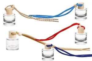 10 ml Flasche für zylindrisches Autoparfüm mit Holzdeckel - 25 Stk-1