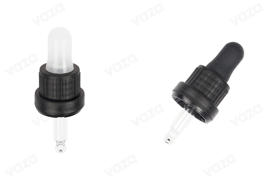 5 ml drip gauge with black wide safety cap, no grading and semi-transparent or black MAT pacifier - individually wrapped-image_product
