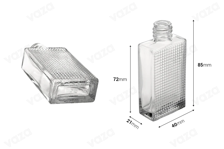 Flacone zigrinato rettangolare da 30 ml per profumo (18/415) Flacone zigrinato rettangolare da 30 ml per profumo (18/415)-dimensioni_immagine