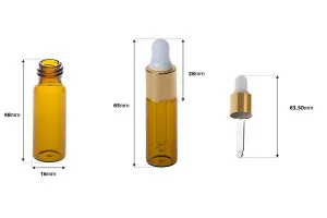 Flacons de couleur caramel avec compte-gouttes de couleur dorée de 5 ml-2