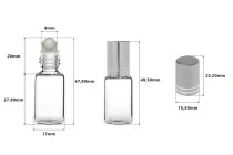 Γυάλινο φιαλίδιο roll-on 5ml σε διάφορα χρώματα