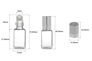 Flacon roll-on en verre de 5 ml en différentes couleurs-2