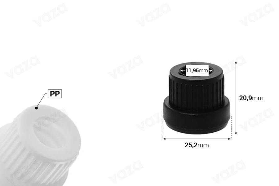 Breiter Plastiksicherheitsverschluss für Pipetten 5 ml bis 100 ml in weiß oder schwarz-bildabmessungen