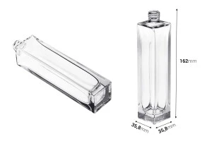 Bottiglia di profumo in vetro da 100 ml con corpo quadrato 18/415-2