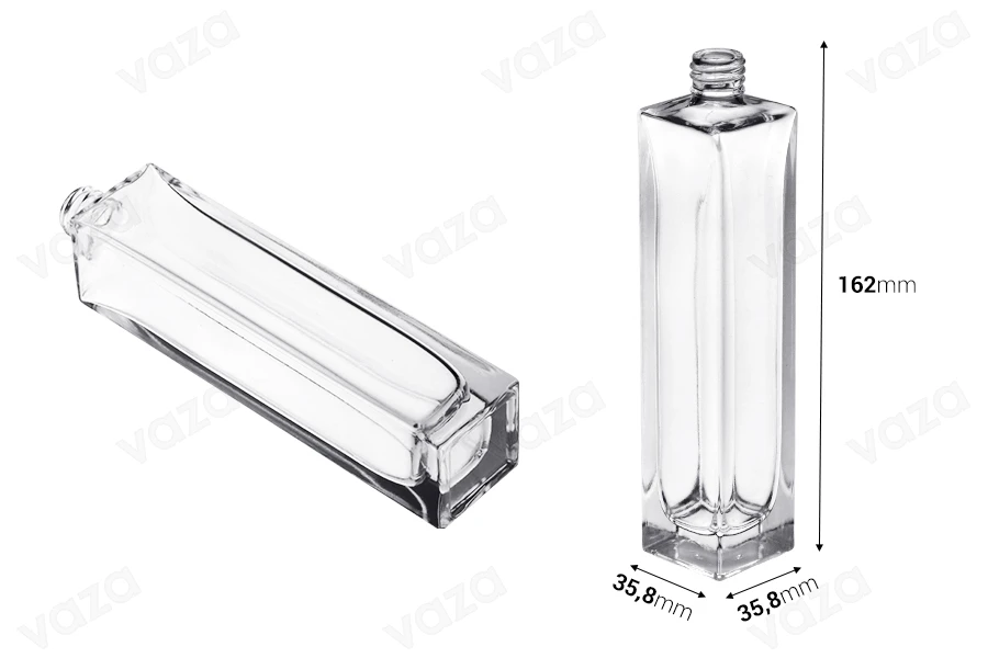 Φιάλη αρωμάτων 100 ml γυάλινη με τετράγωνο σώμα 18/415-εικόνα_διαστάσεις