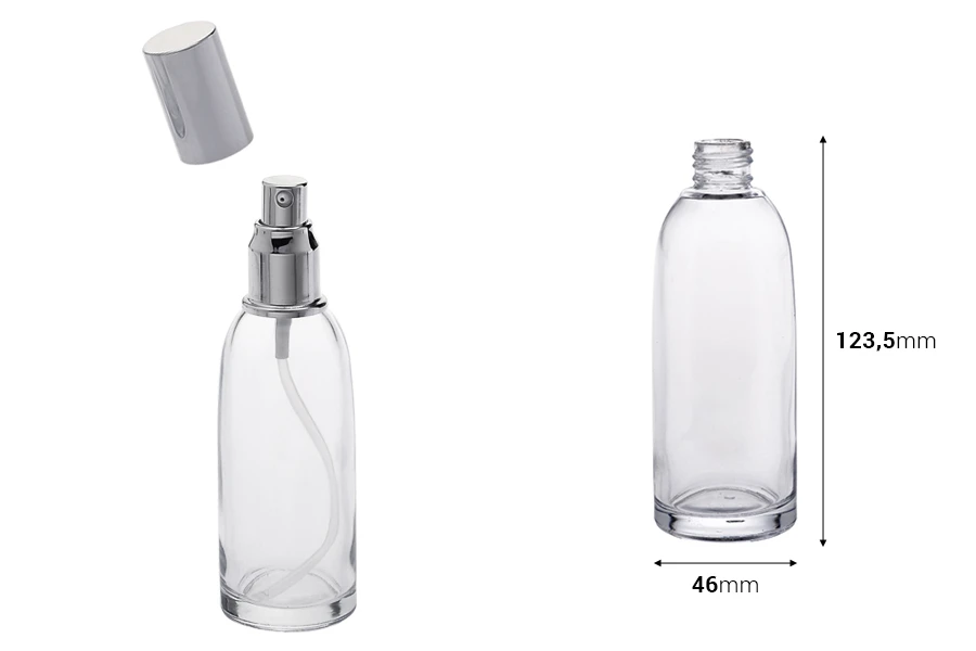 Φιάλη γυάλινη διάφανη 100 ml (PP 20)