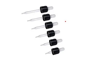 Dropper 20 ml - Glass pointed pipette individually wrapped (black tamper-evident cap - transparent bulb)-2