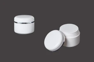 Vasetto bianco a doppia parete in acrilico da 5 ml con sigillo - 12 pz-1