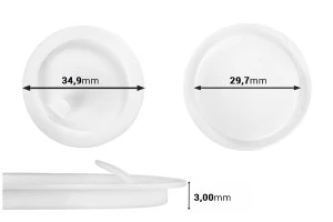 Joint en plastique (PE) blanc hauteur 3,15 mm - diamètre 34,90 mm (petit : 29,70 mm) - 12pcs-photo_produit