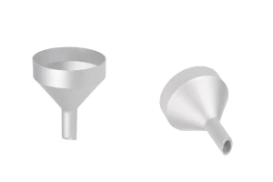 Χωνί αλουμινένιο ασημί ΜΑΤ - διάμετρος 44 mm (απόληξη 10 mm)-εικόνα_προϊοντική