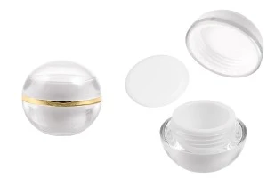 Vasetto di lusso sferico in acrilico da 5 ml con guarnizione interna sul tappo e a doppia parete- 12 pz-εικόνα_προϊοντική