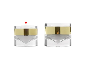 Barattolo di lusso in acrilico a doppio fondo trasparente e color oro da 30 ml per crema, con coperchio in acrilico e guarnizione in plastica-5