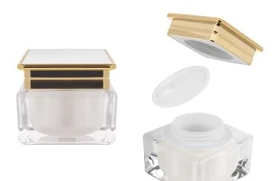 Luxus-Acryltiegel 30 ml für Creme in Perlmuttfarbe mit Kunststoffdichtung-1