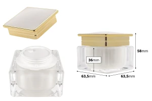 Luxus-Acryltiegel 30 ml für Creme in Perlmuttfarbe mit Kunststoffdichtung-2