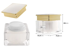 Barattolo acrilico di lusso da 50 ml per crema color perla con guarnizione in plastica-2