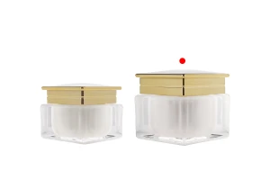 Barattolo acrilico di lusso da 50 ml per crema color perla con guarnizione in plastica-5