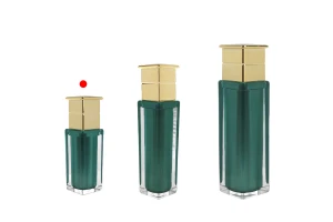 Flacon acrylique de luxe 30 ml couleur émeraude avec pompe crème et bouchon-5