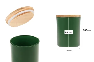 Barattolo in vetro 200 ml con coperchio in legno ed elastico-dimensioni_immagine