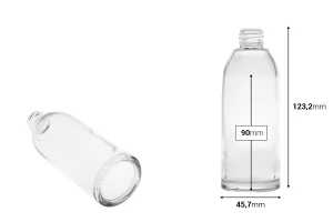Shishe qelqi transparente 100 ml (PP 20)-imazh_dimensione